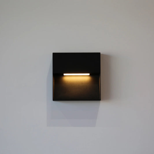 Wall light, Porch light, Alfresco light, Step light, Ambient light,  240V AC, 3 Watt, IP54, 2700K, sand black