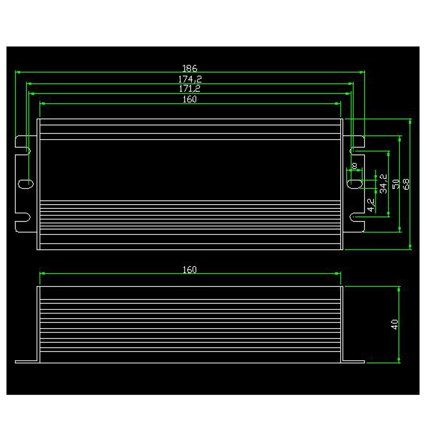 Power supply, 24VDC, 100W, IP67, flicker free, Non dimming, Constant Voltage driver