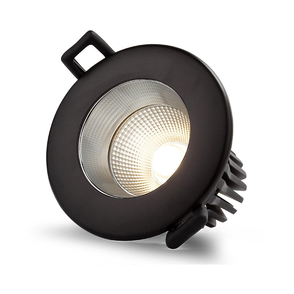 Commercial 12 Watt COB LED Down light  IP20 Ultra low glare Tri-Colour Flicker freeBlack