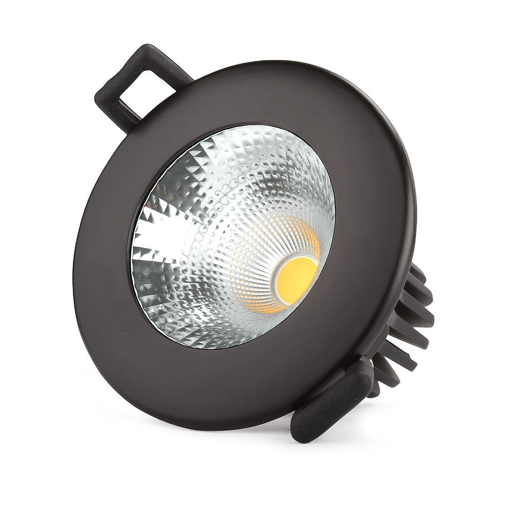 Commercial 12 Watt COB LED Down light IP20 Tri-colour Flicker free Black