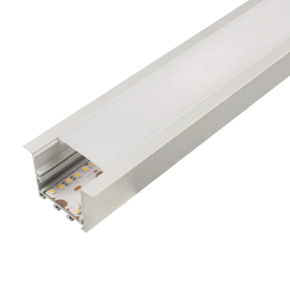 AL-K5035B Recess mounting, Aluminium extrusion, profile, channel for strip light with opal diffuser, 50X35x2500mm
