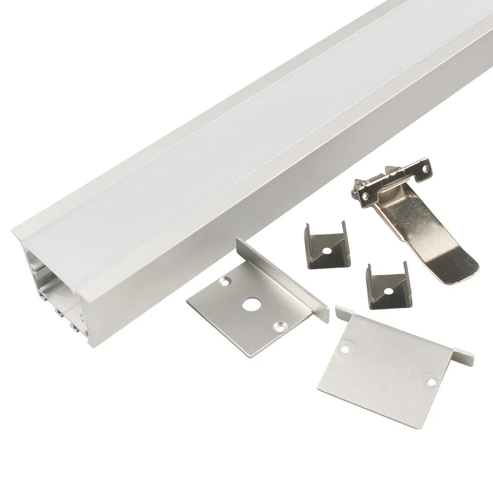 AL-K5035B Recess mounting, Aluminium extrusion, profile, channel for strip light with opal diffuser, 50X35x2500mm