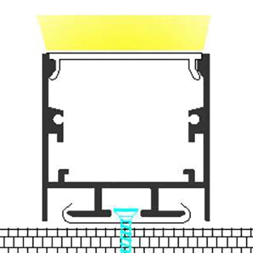 AL-BT-K3535B Surface mounting, Aluminium extrusion, profile, channel for strip light with Opal diffuser, 35x35x2500mm