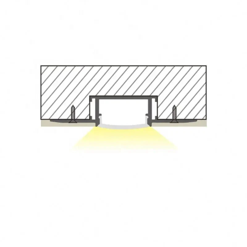 AL-BT-K6214 Embedded mounting Aluminium extrusion, profile, channel for strip light with opal diffuser, 62X14x3000mm