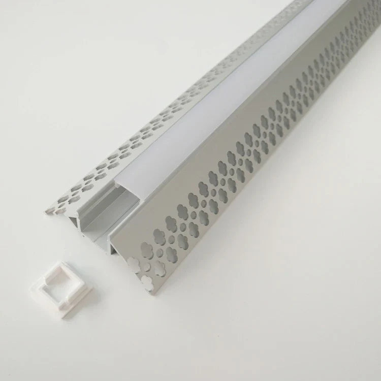 AL-BT-K5323 Embedded mounting Aluminium extrusion, profile, channel for strip light with opal diffuser, 53X23x3000mm