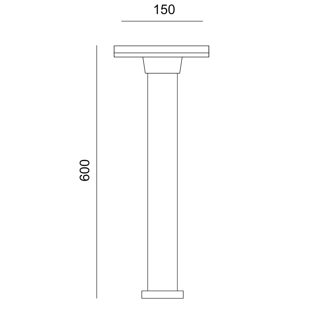 Bollard, Garden light, 240VAC, 12W, IP54, sand black