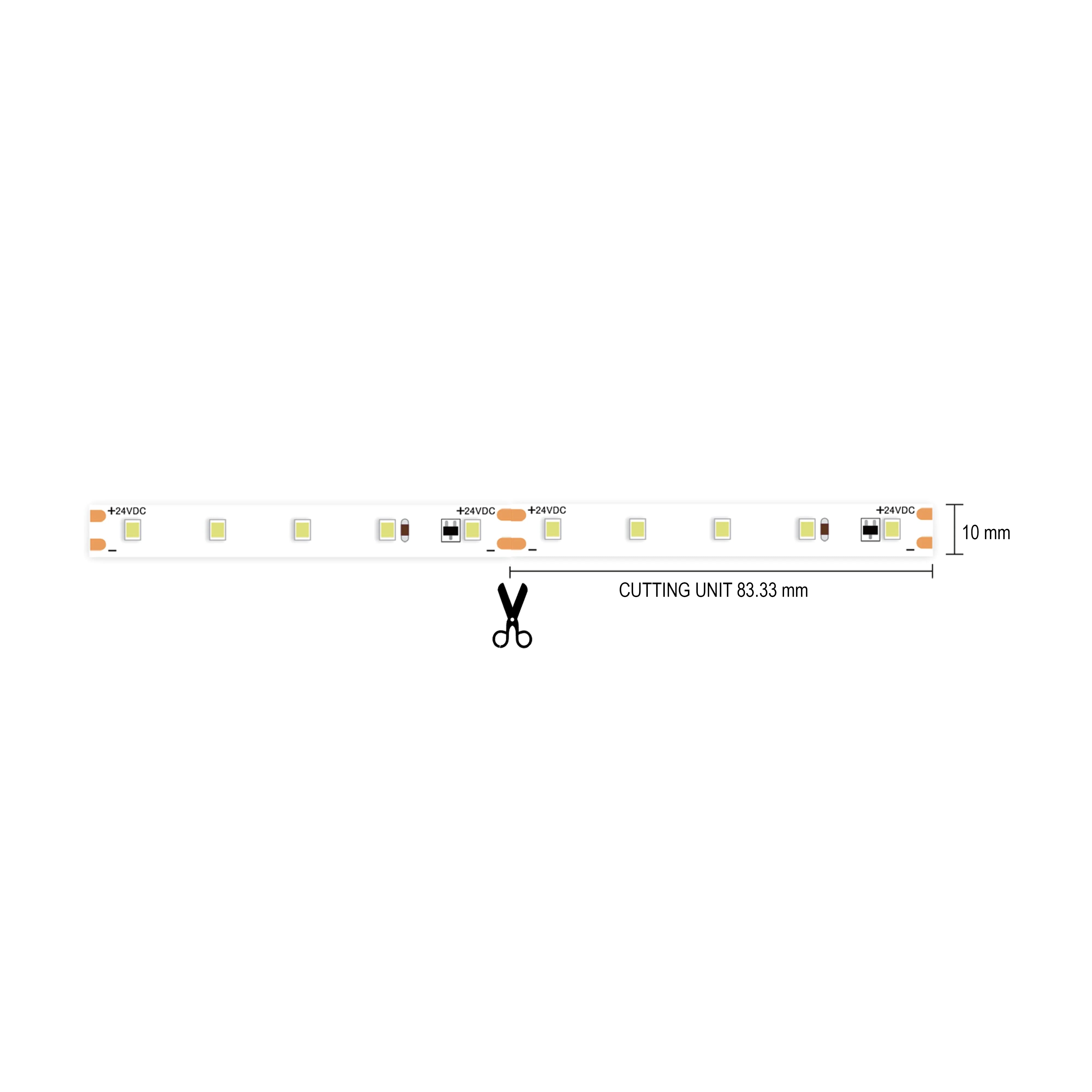 Natural White Strip light 4500K, 24V, 5 W/ m, 530 Lum / m, 4500K, IP20, constant current, 20 meter roll