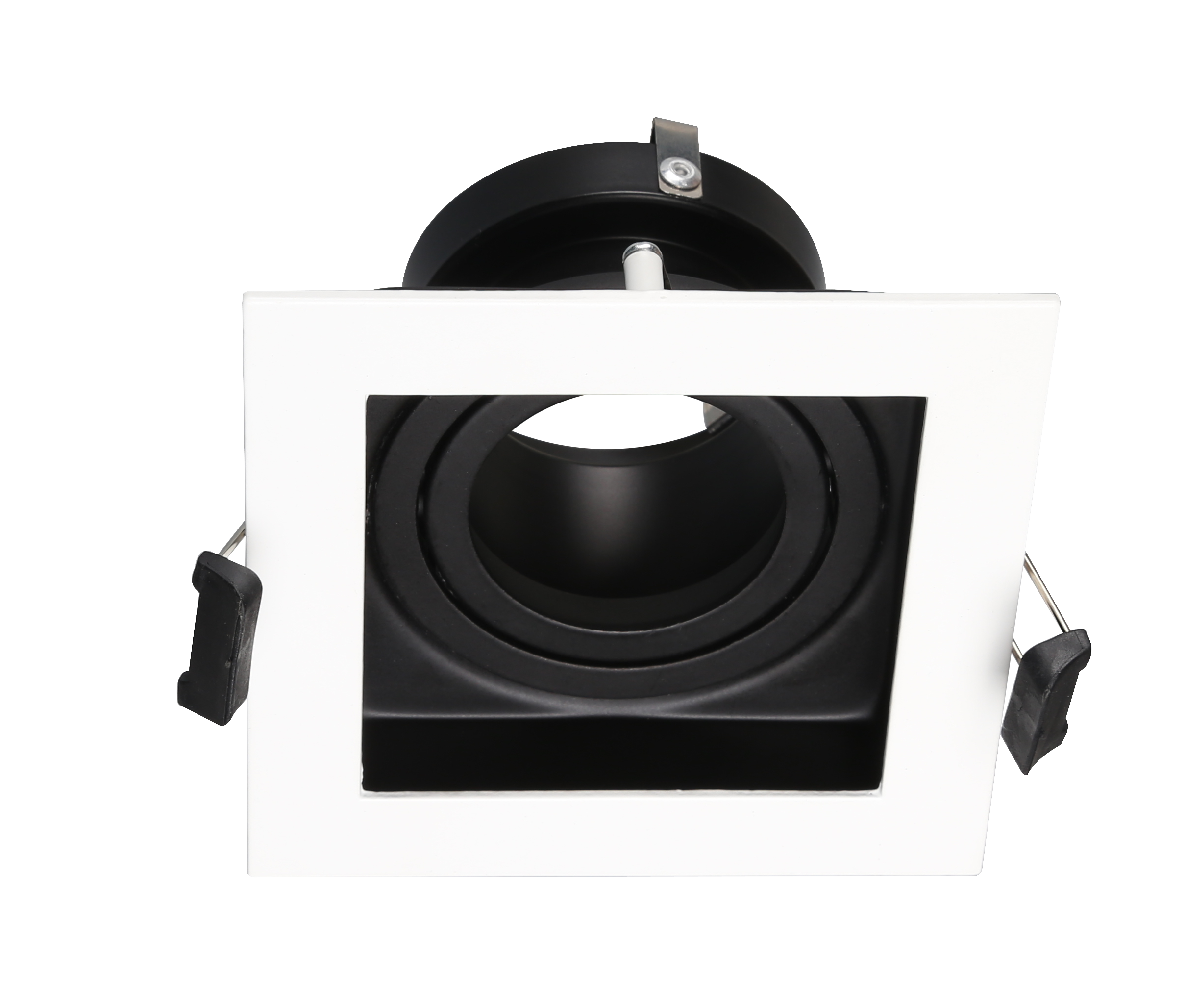 SQ1 Black and White, Square gimbal IP20 single light surface mount trim for X Series COB Modules
