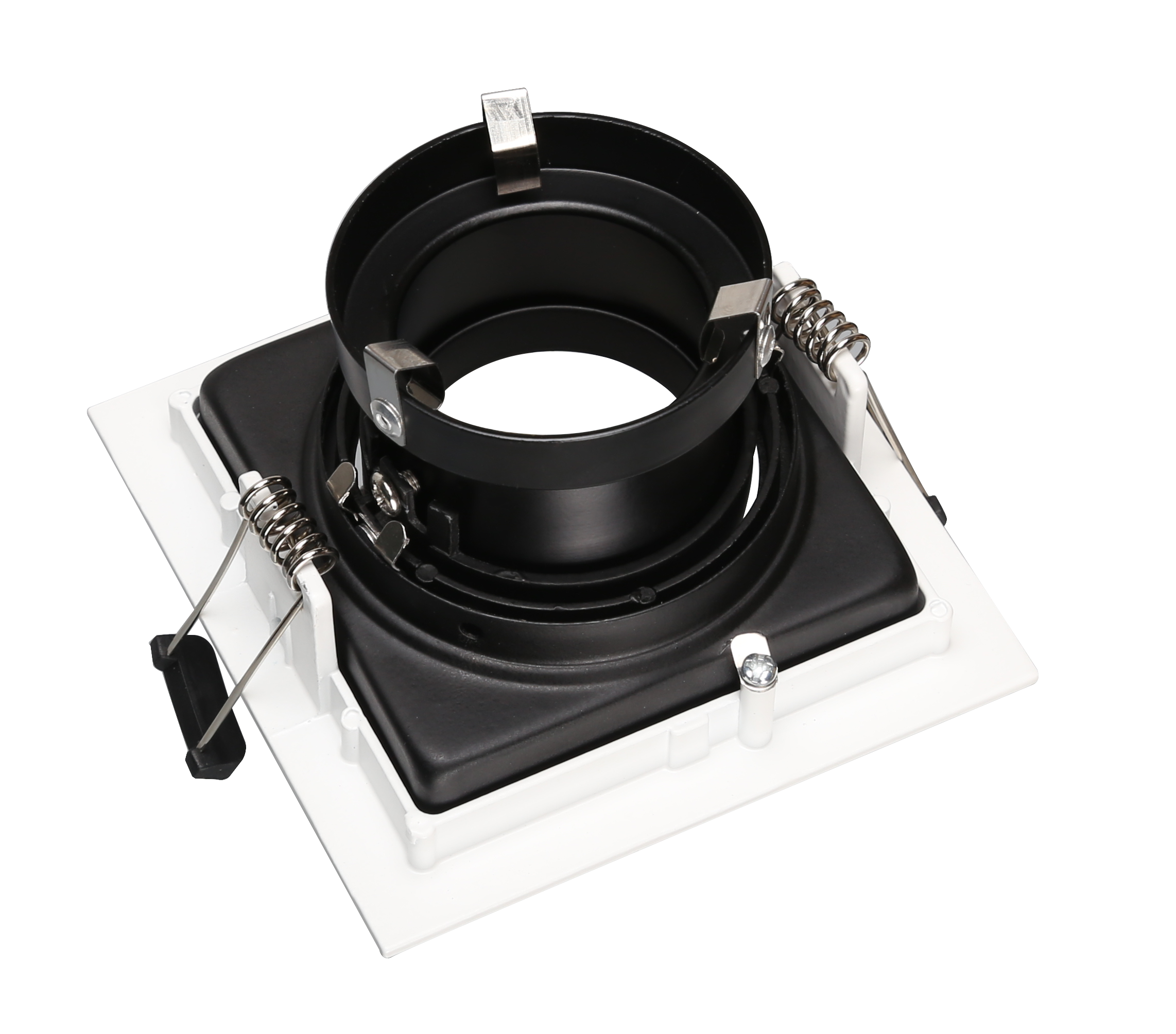 SQ1 Black and White, Square gimbal IP20 single light surface mount trim for X Series COB Modules