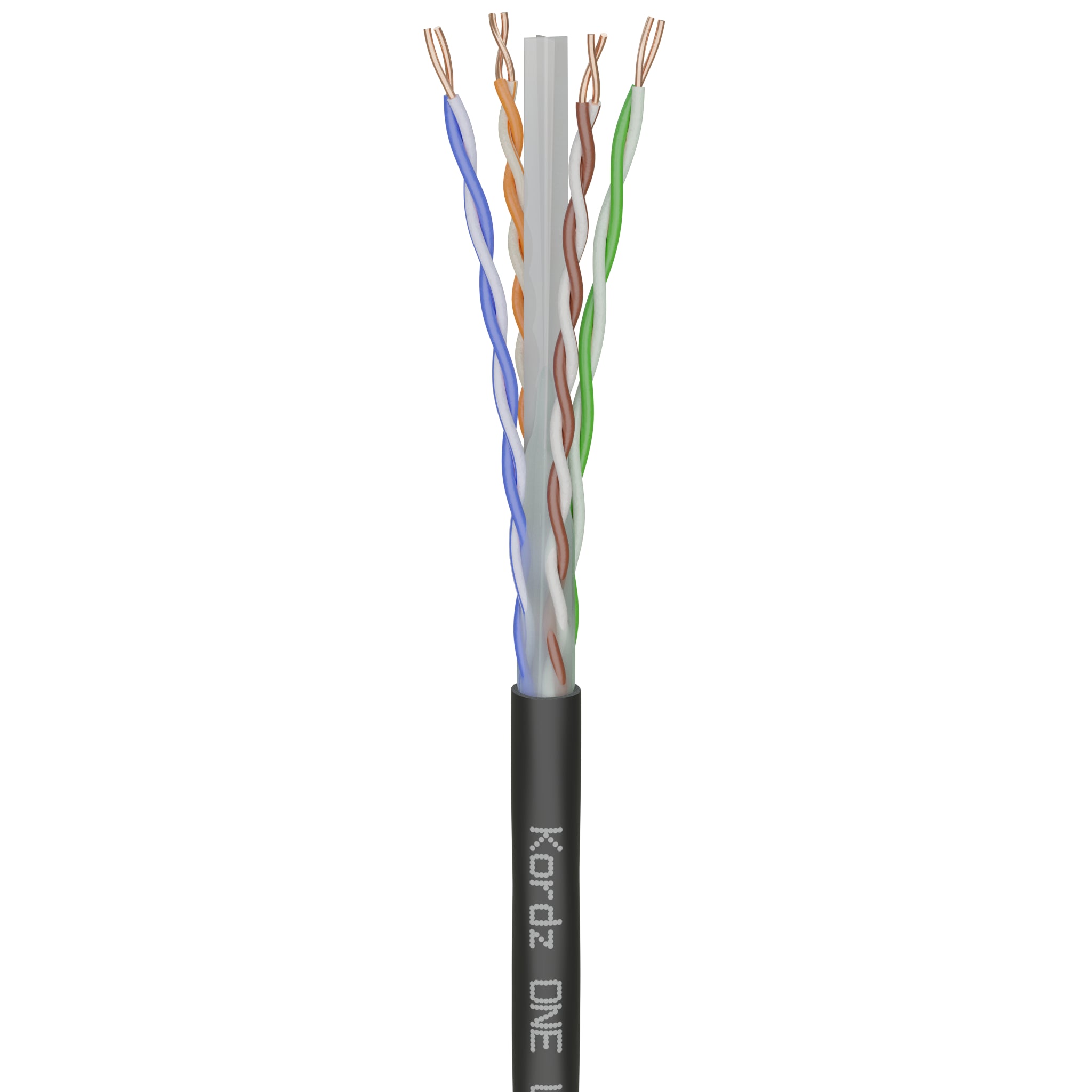 ONE - CAT6 U/UTP Outdoor Bulk Network Cable - UV Stabilised - Black - 305m Box