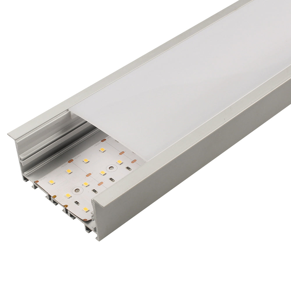 AL-K9035C Recess mounting Aluminium extrusion, profile, channel for strip light with opal diffuser, 90x35x2500mm