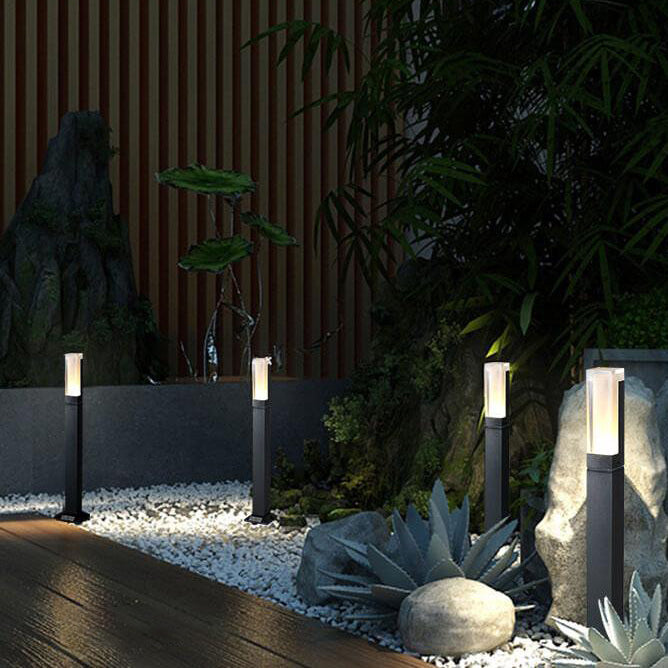 Bollard, Garden Light, 240VAC, 5 Watt, IP54, sand black, Rectangular