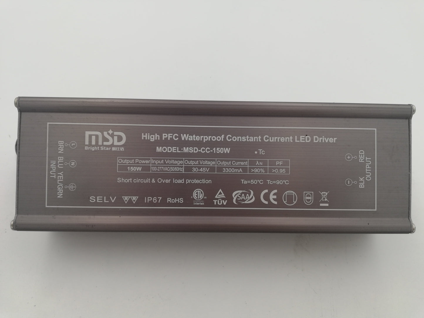 Power Supply, 24VDC, 150W,IP67, flicker free, Constant Current driver