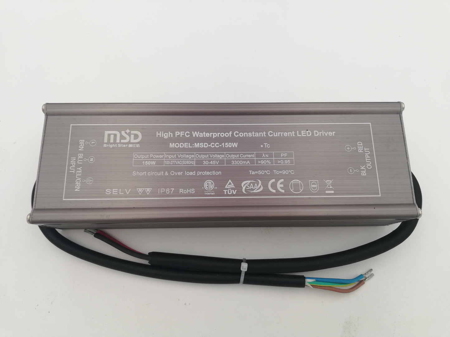 Power Supply, 24VDC, 150W,IP67, flicker free, Constant Current driver