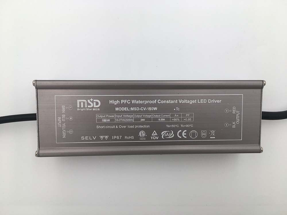 Power supply, 24VDC, 150W, IP67, flicker free, Non dimming Constant Voltage driver