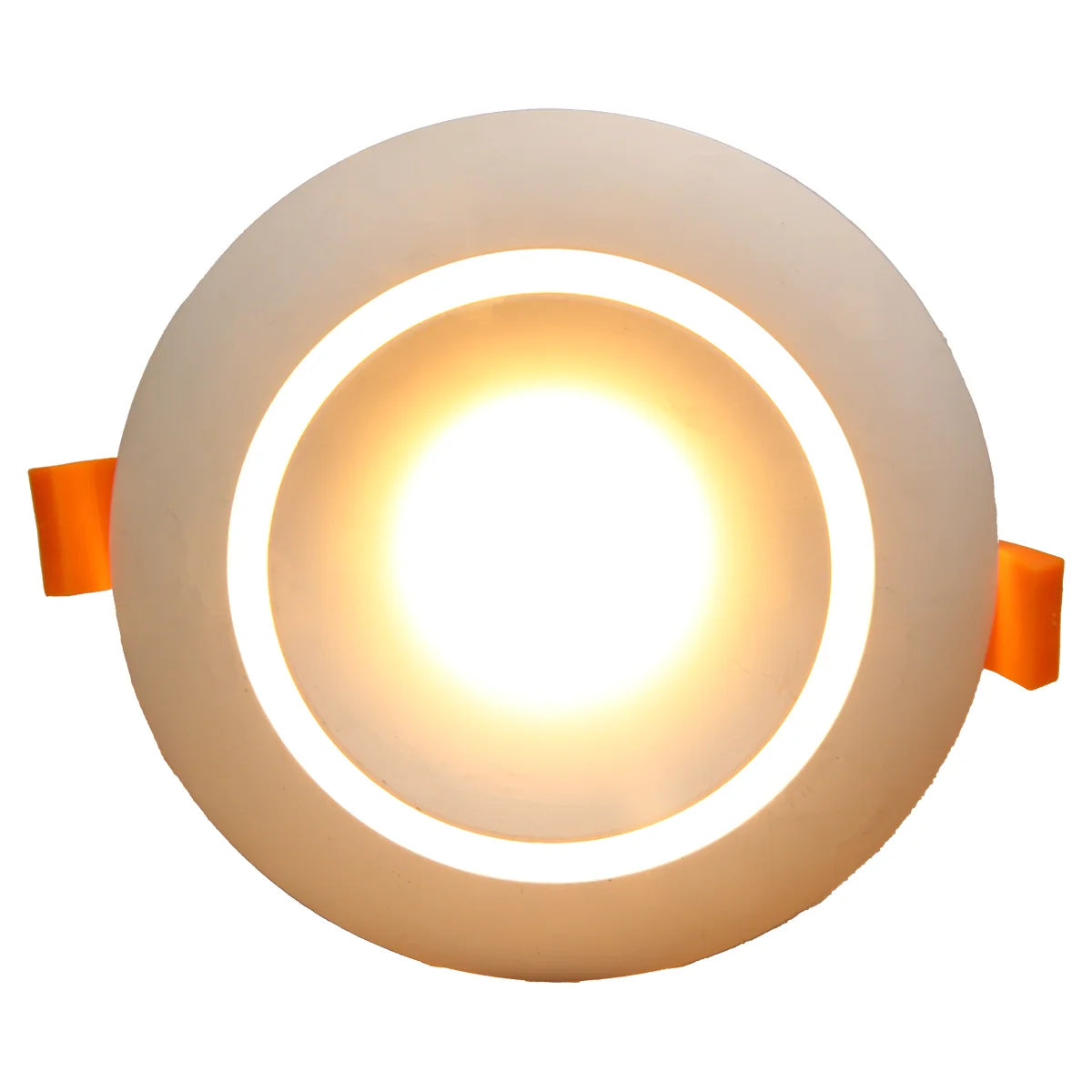 RF22 White-Round fixed IP20 surface mount trim with double halo ring for X Series COB Modules