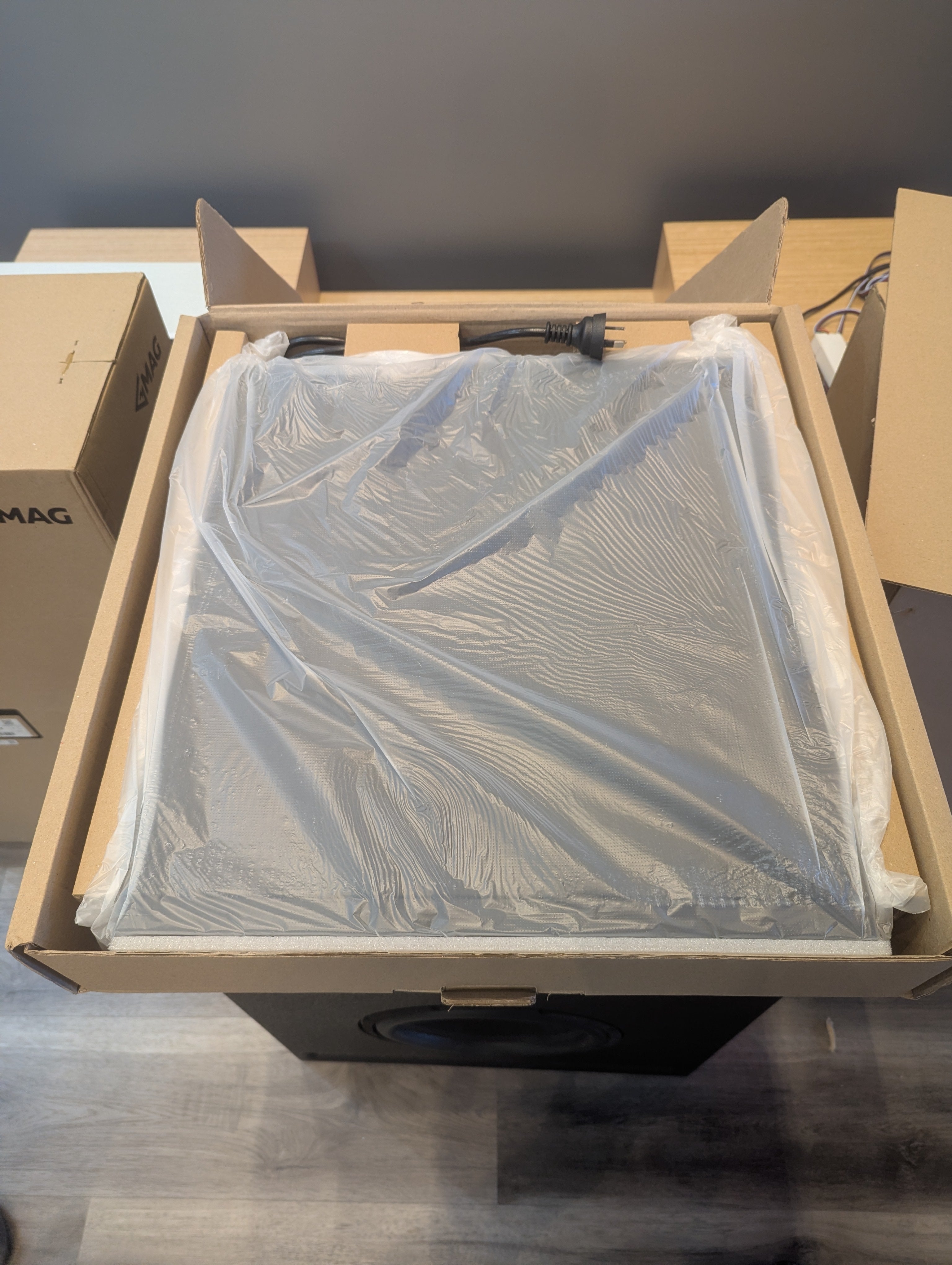 4 MAG Theatron Hammer 12 Subwoofers and 1 MAG Theatron TQ-3000W 4 Channel Amplifier