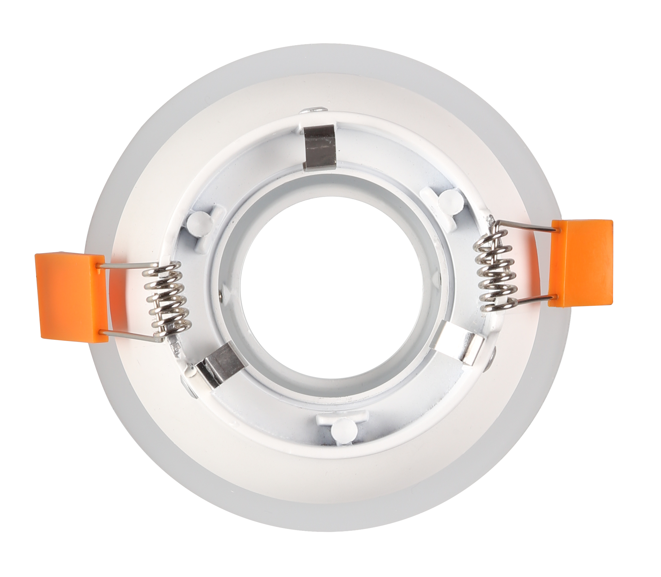 RF12 White- Round fixed IP20 surface mount trim with perspex halo ring for X Series COB Modules