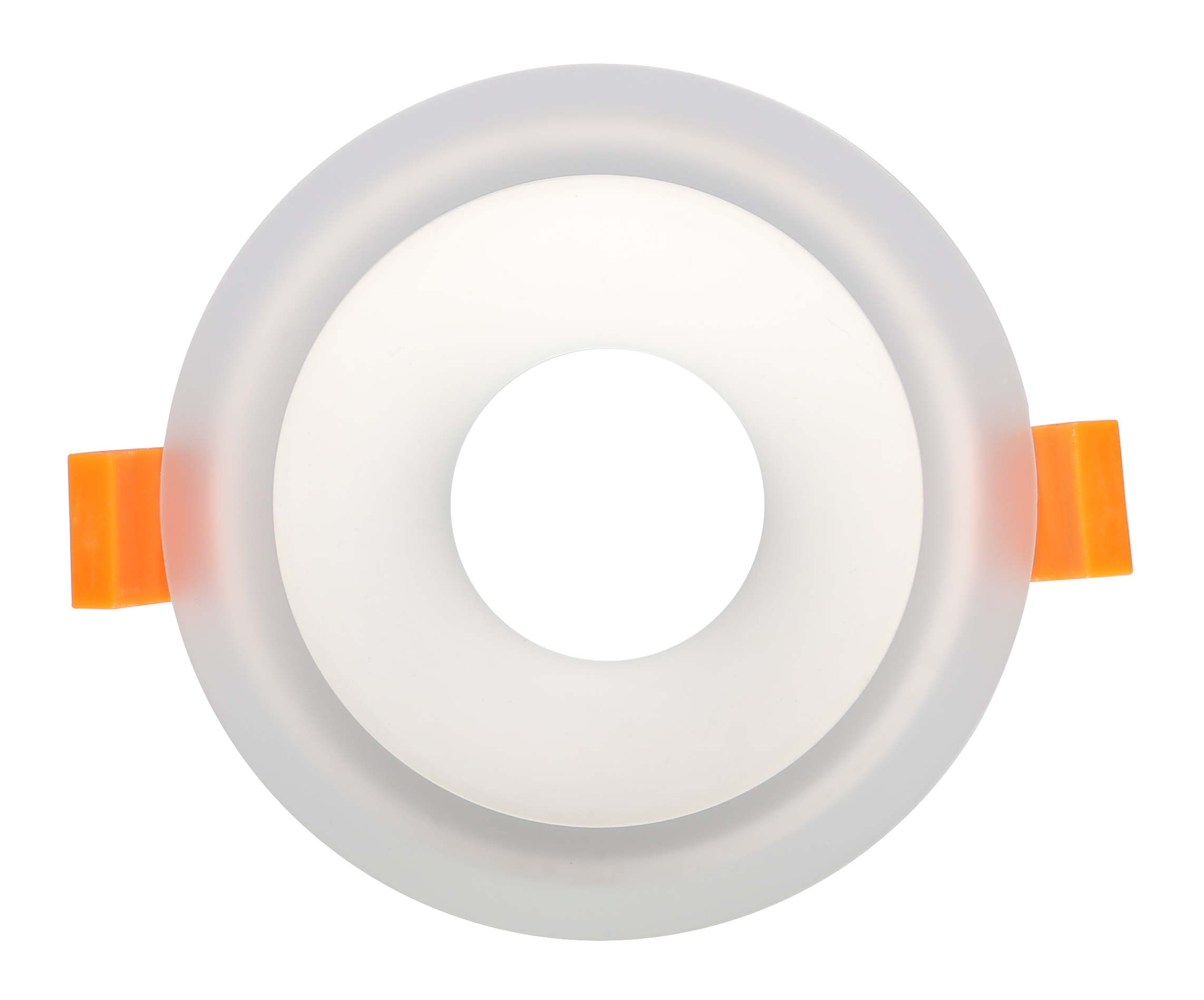 RF12 White- Round fixed IP20 surface mount trim with perspex halo ring for X Series COB Modules