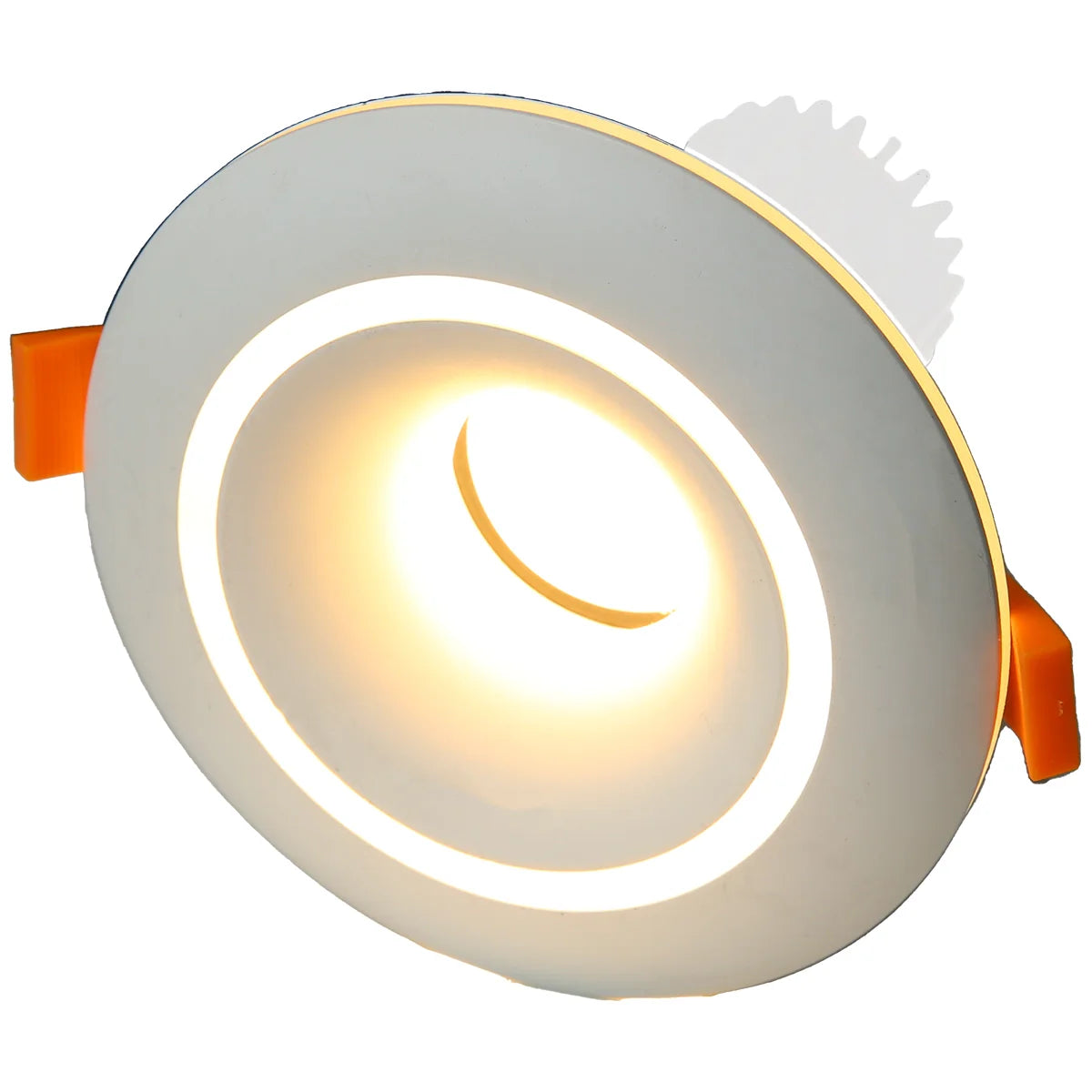 RF22 White-Round fixed IP20 surface mount trim with double halo ring for X Series COB Modules