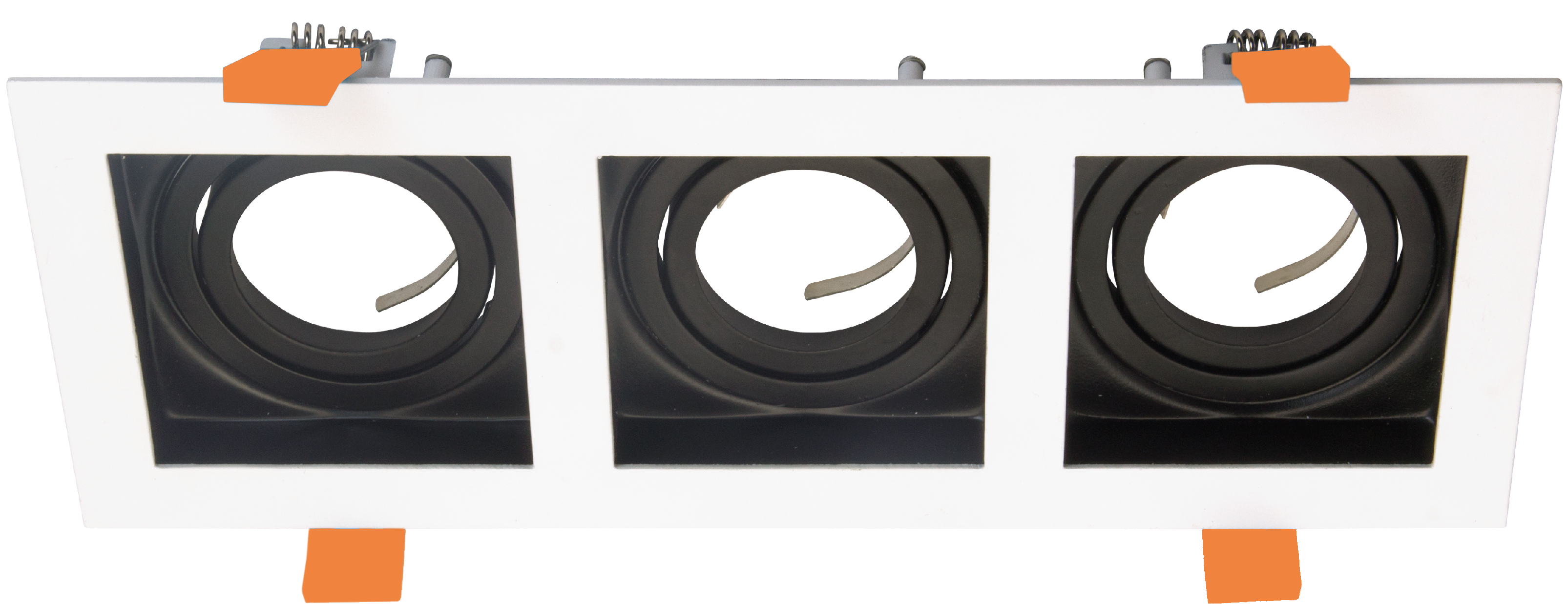 SQ3 Black and White-Rectangular Adjustable IP20 3 light surface mount trim for X Series COB Modules