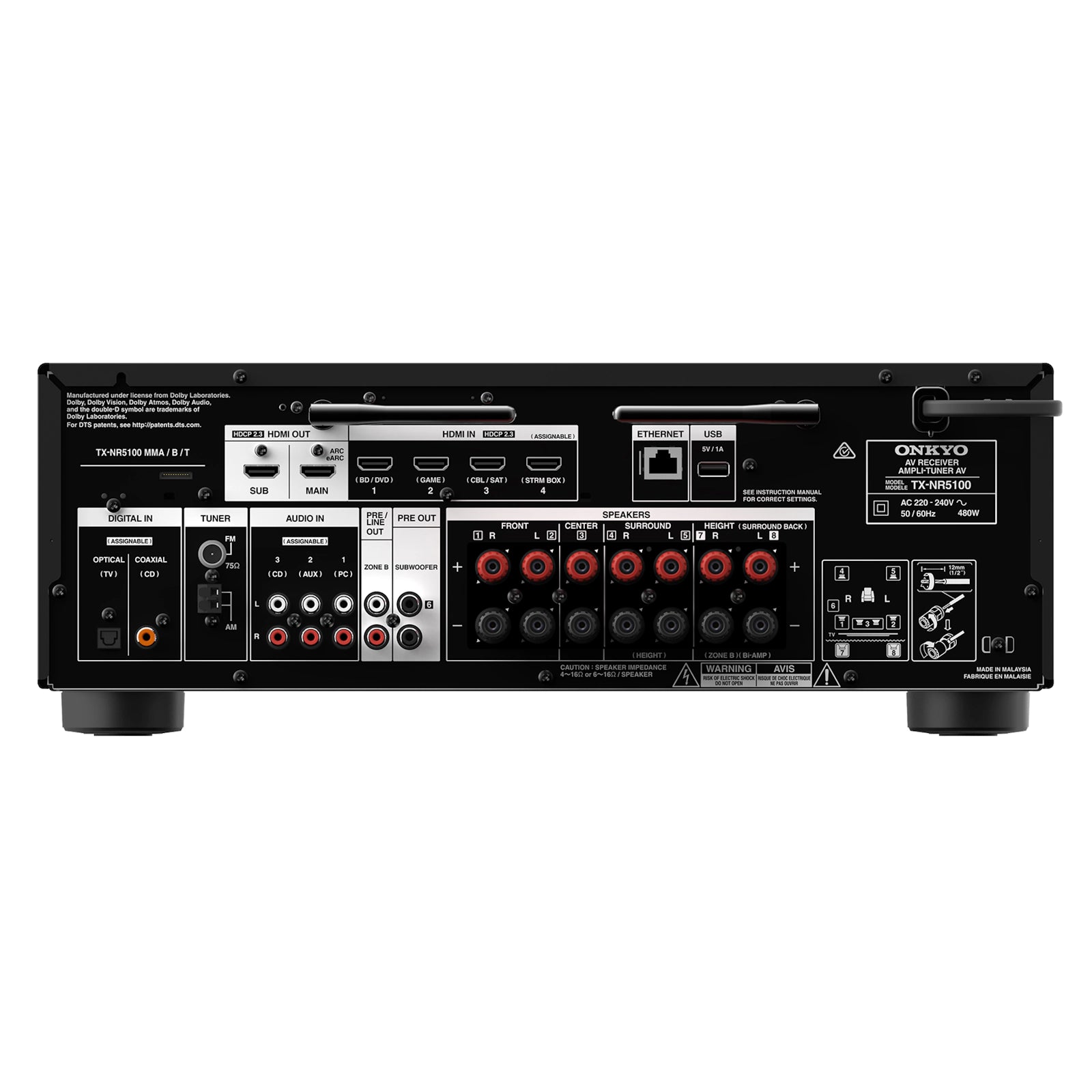 Onkyo TX-NR5100 8K 7.2 Ch AV Receiver