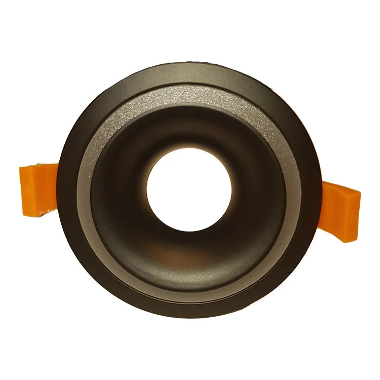 RF6 Black-Round fixed IP20 surface mount trim with halo ring for X Series COB Modules