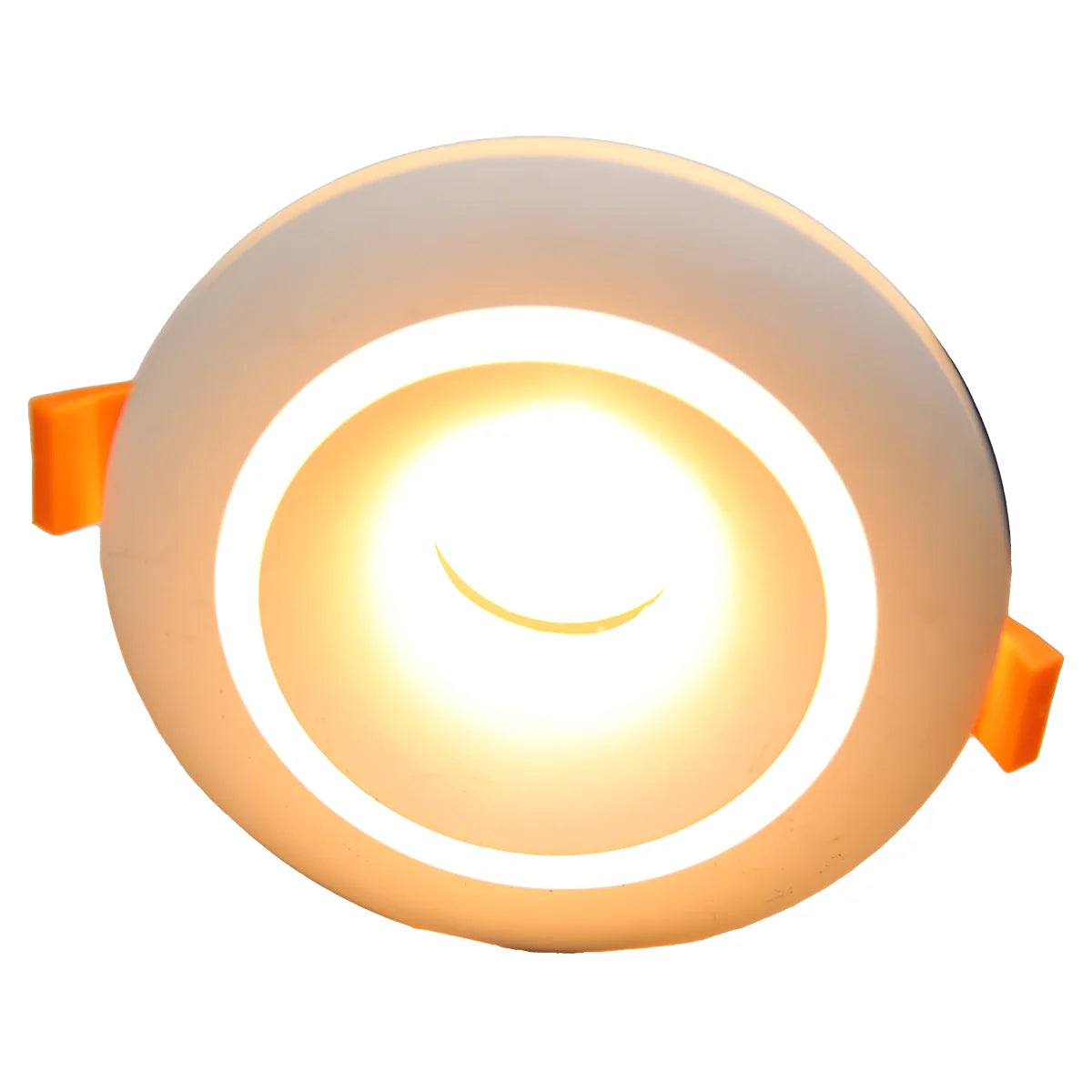 RF22 White-Round fixed IP20 surface mount trim with double halo ring for X Series COB Modules