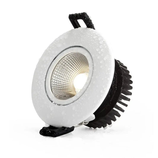 Commercial 12 Watt COB LED Down light IP54 gimbal Tri-colour Flicker free White