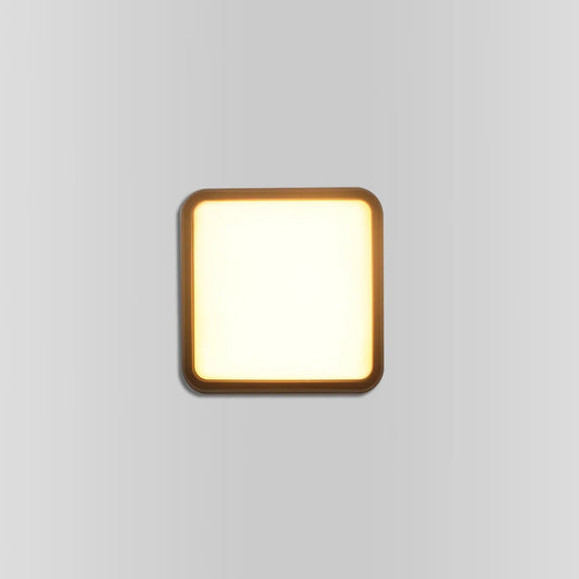 Wall light, Porch light, Alfresco light, Outdoor light 240V AC, 20 Watt, IP54, 2700K, square large, sand black