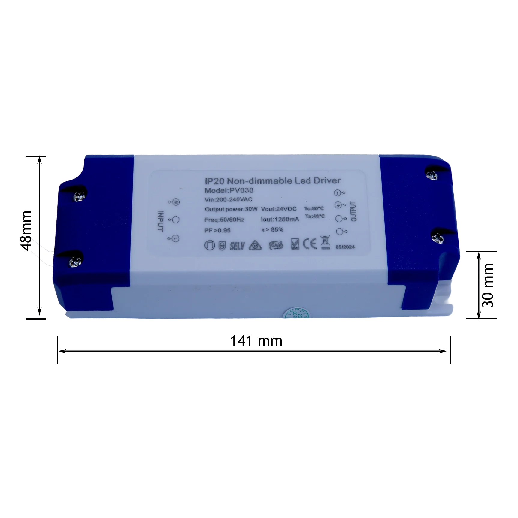 30W LED Driver- Constant Voltage- Non dimming - IP20