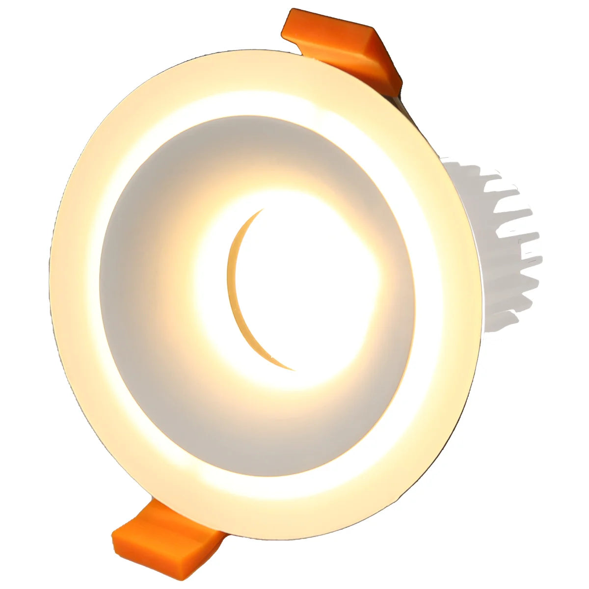 RF12 White- Round fixed IP20 surface mount trim with perspex halo ring for X Series COB Modules