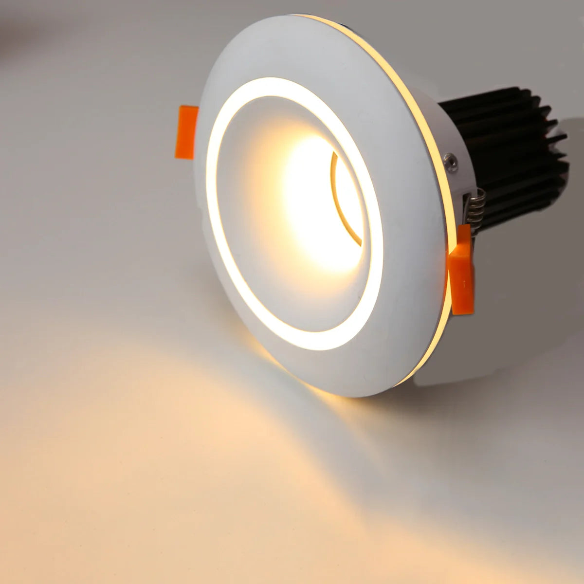 RF22 White-Round fixed IP20 surface mount trim with double halo ring for X Series COB Modules