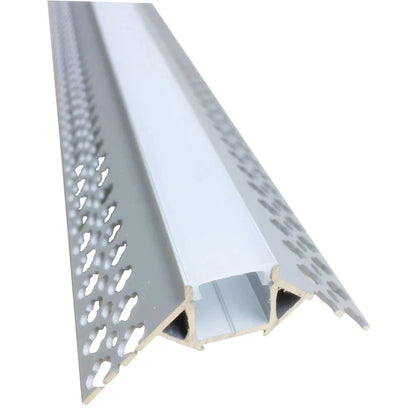 Embedded mounting Aluminium extrusion, profile, channel for strip light with opal diffuser, 53X23x3000mm