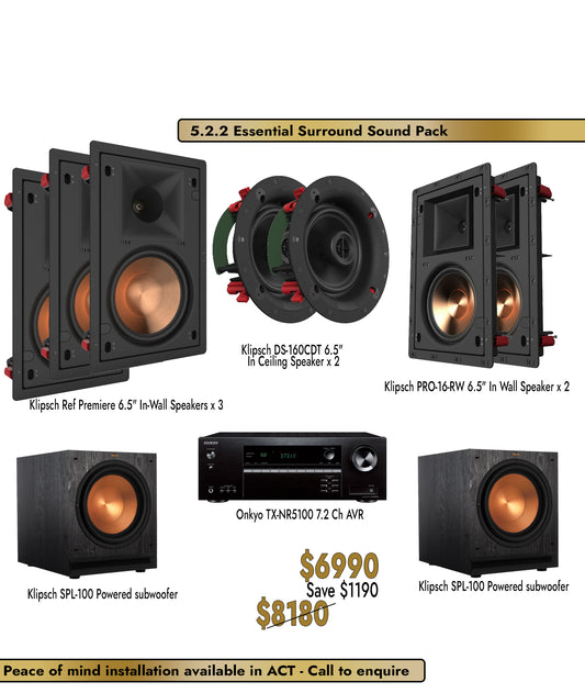Klipsch Onkyo 5.2.2 Essential Surround Sound Pack