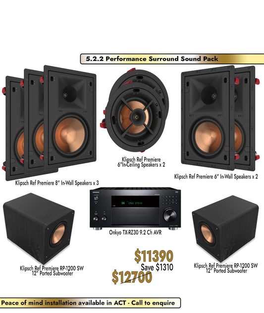 Klipsch Onkyo 5.2.2 Performance Surround Sound Pack