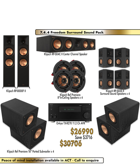 Klipsch Onkyo 7.4.4 Freedom Surround Sound Pack