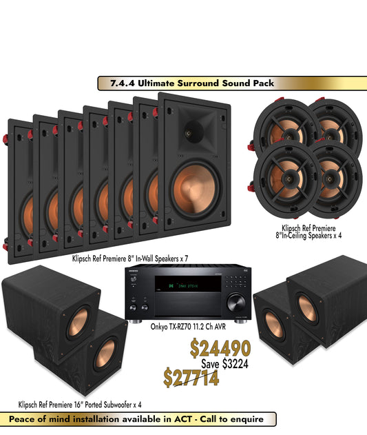 Klipsch Onkyo 7.4.4 Ultimate Surround Sound Pack