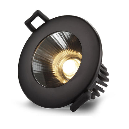 Commercial 12 Watt COB LED Down light IP20 Tri-colour Flicker free  Black