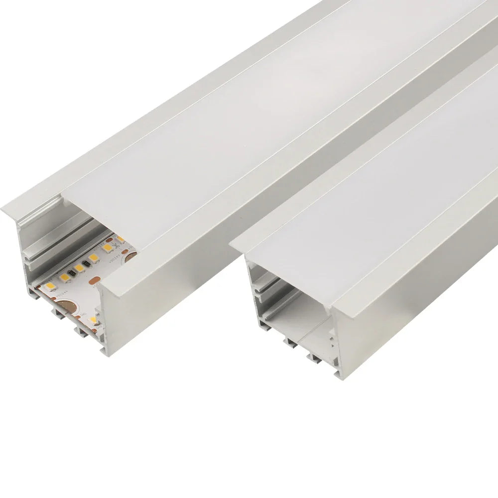 AL-K5035B Recess mounting, Aluminium extrusion, profile, channel for strip light with opal diffuser, 50X35x2500mm