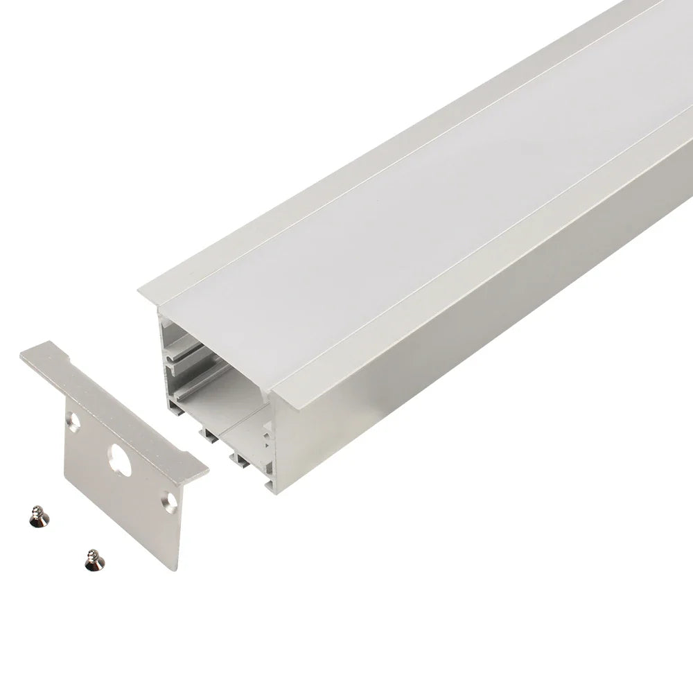 AL-K5035B Recess mounting, Aluminium extrusion, profile, channel for strip light with opal diffuser, 50X35x2500mm