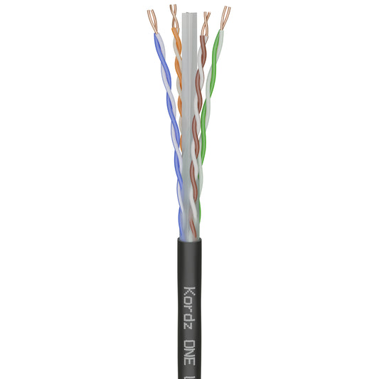 ONE - CAT6 U/UTP Outdoor-Rated Gel Filled Bulk Network Cable - Black - 305.0m Spool