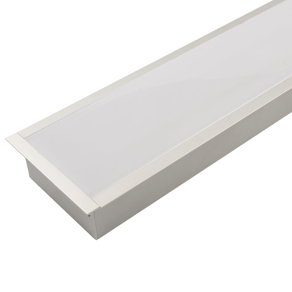 AL-K9035C Recess mounting Aluminium extrusion, profile, channel for strip light with opal diffuser, 90x35x2500mm