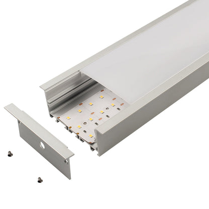 AL-BT-K9035C Recess mounting Aluminium extrusion, profile, channel for strip light with opal diffuser, 90x35x2500mm