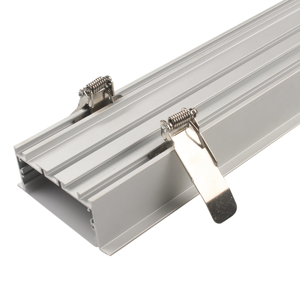 AL-K9035C Recess mounting Aluminium extrusion, profile, channel for strip light with opal diffuser, 90x35x2500mm