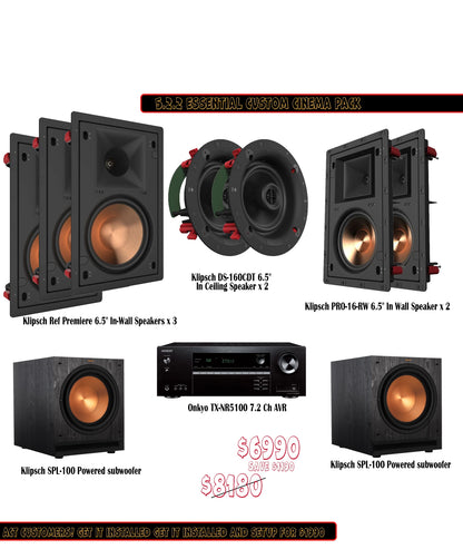 Klipsch Onkyo 5.2.2 Essential Custom Cinema Pack
