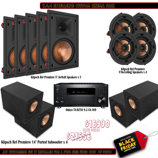 Klipsch Onkyo 5.4.4 Excellence Custom Cinema pack
