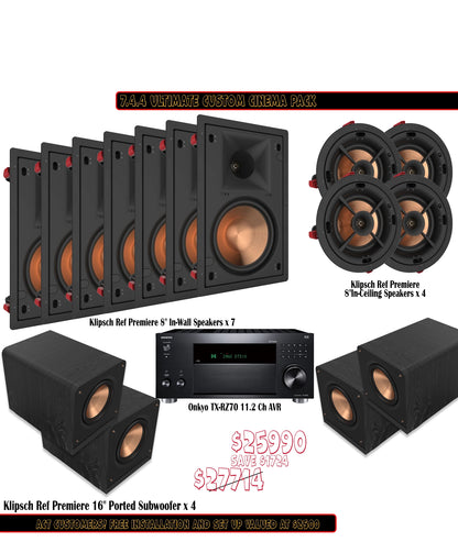 Klipsch Onkyo 7.4.4 Ultimate Custom Cinema Pack