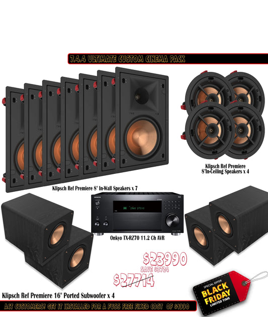 Klipsch Onkyo 7.4.4 Ultimate Custom Cinema Pack