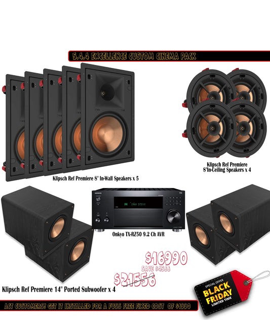 Klipsch Onkyo 5.4.4 Excellence Custom Cinema pack